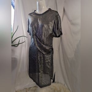 Karl Lagerfeld Silver Sheer Dress